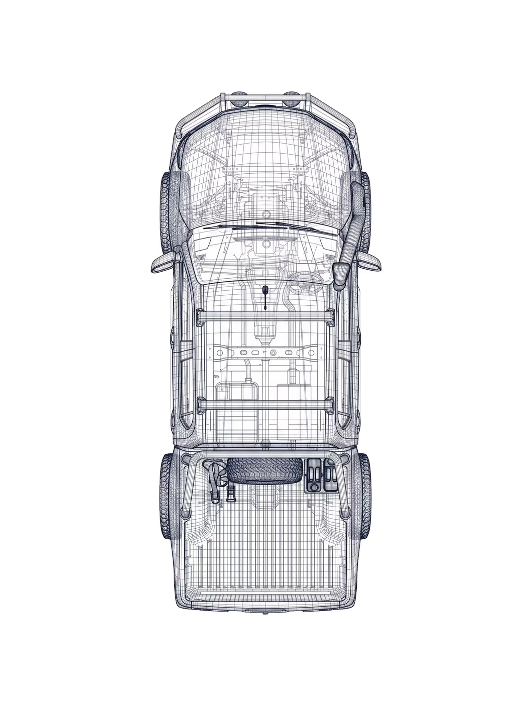 Blueprint layout of a doer drive project vehicle.